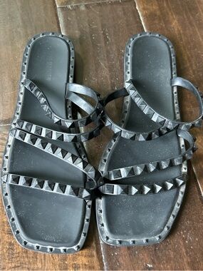 Steve Madden Studded Black Women's Slide Sandals